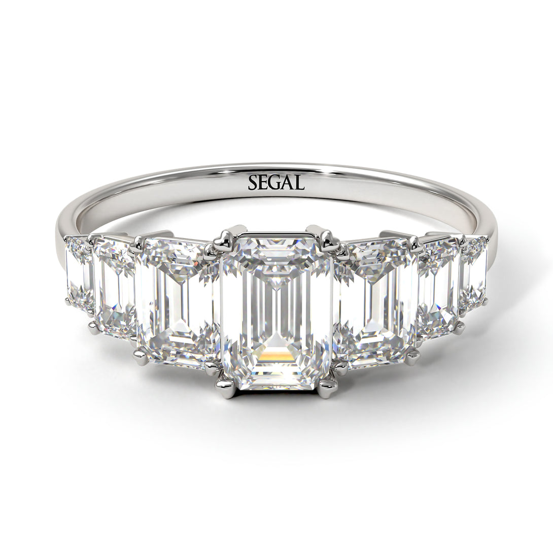 Emerald Cut Diamond Geometrical Ring - Briella No. 3