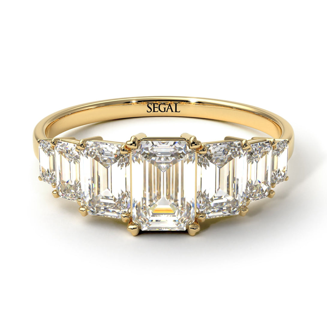 Emerald Cut Diamond Geometrical Ring - Briella No. 1