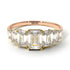 Two Tones Emerald Cut Diamond Geometrical Ring - Briella No. 76