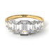 Two Tones Emerald Cut Diamond Geometrical Ring - Briella No. 77