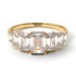 Two Tones Emerald Cut Diamond Geometrical Ring - Briella No. 76