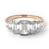 Two Tones Emerald Cut Diamond Geometrical Ring - Briella No. 78