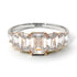 Two Tones Emerald Cut Diamond Geometrical Ring - Briella No. 78