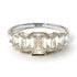 Two Tones Emerald Cut Diamond Geometrical Ring - Briella No. 77