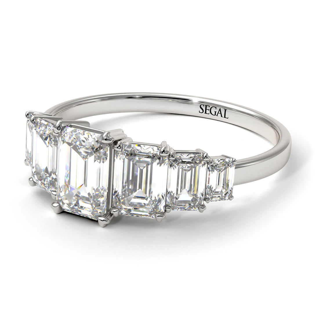 Emerald Cut Diamond Geometrical Ring - Briella No. 3