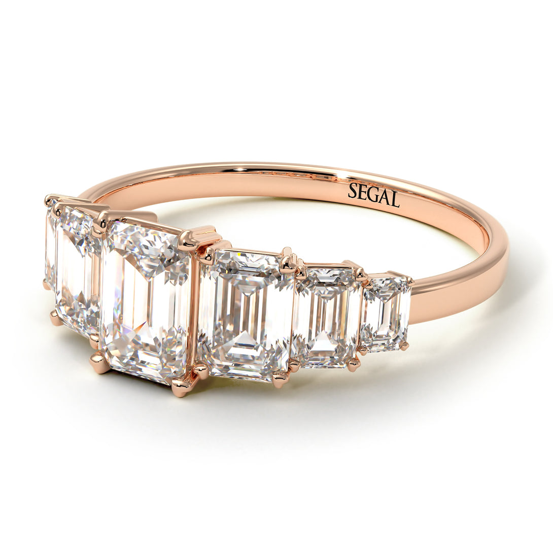 Emerald Cut Diamond Geometrical Ring - Briella No. 2