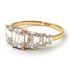 Two Tones Emerald Cut Diamond Geometrical Ring - Briella No. 76