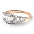 Two Tones Emerald Cut Diamond Geometrical Ring - Briella No. 78