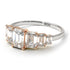 Two Tones Emerald Cut Diamond Geometrical Ring - Briella No. 78