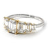 Two Tones Emerald Cut Diamond Geometrical Ring - Briella No. 77
