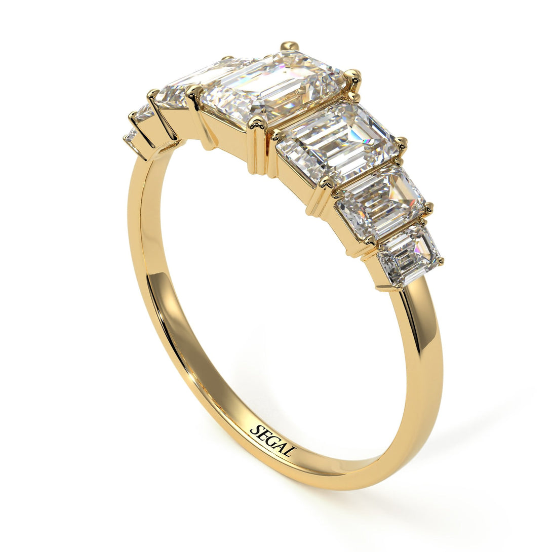 Emerald Cut Diamond Geometrical Ring - Briella No. 1