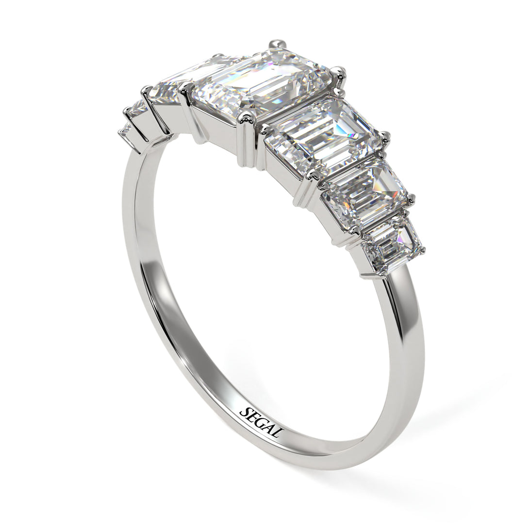Emerald Cut Diamond Geometrical Ring - Briella No. 3