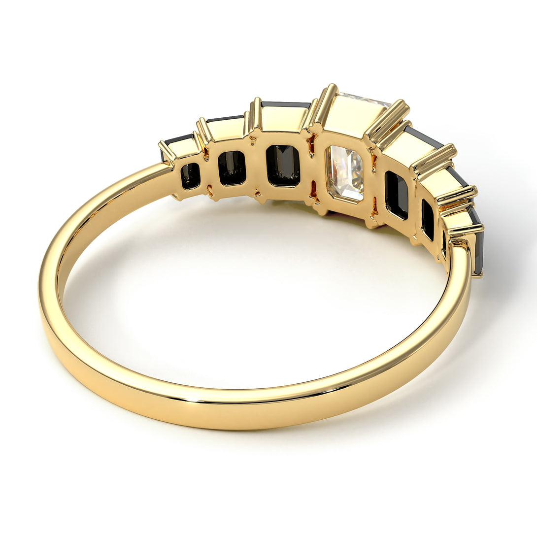Emerald Cut Diamond Geometrical Ring - Briella No. 31