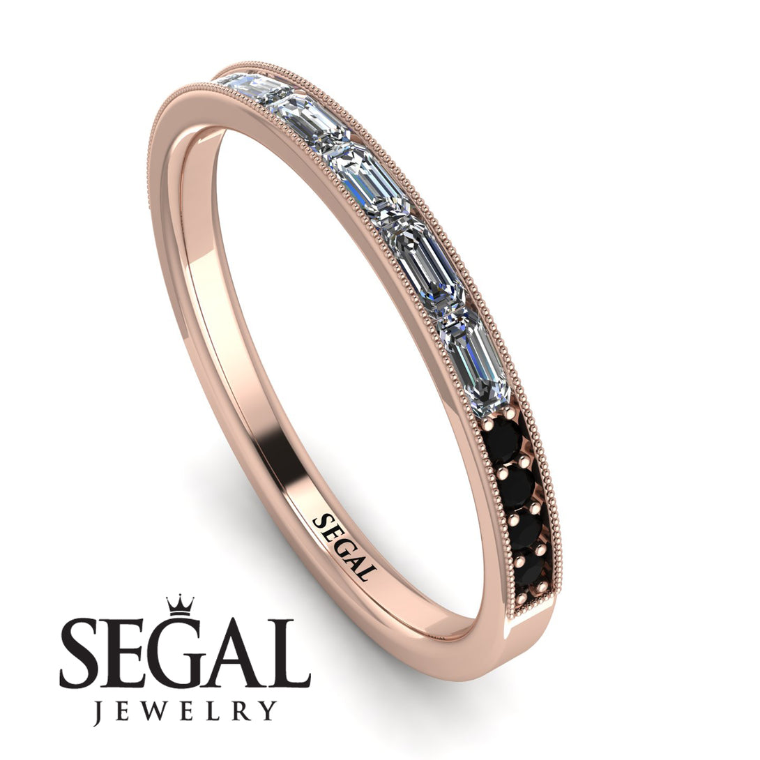 Emerald Cut Diamond Milgrain Eternity Ring - Teagan No. 32