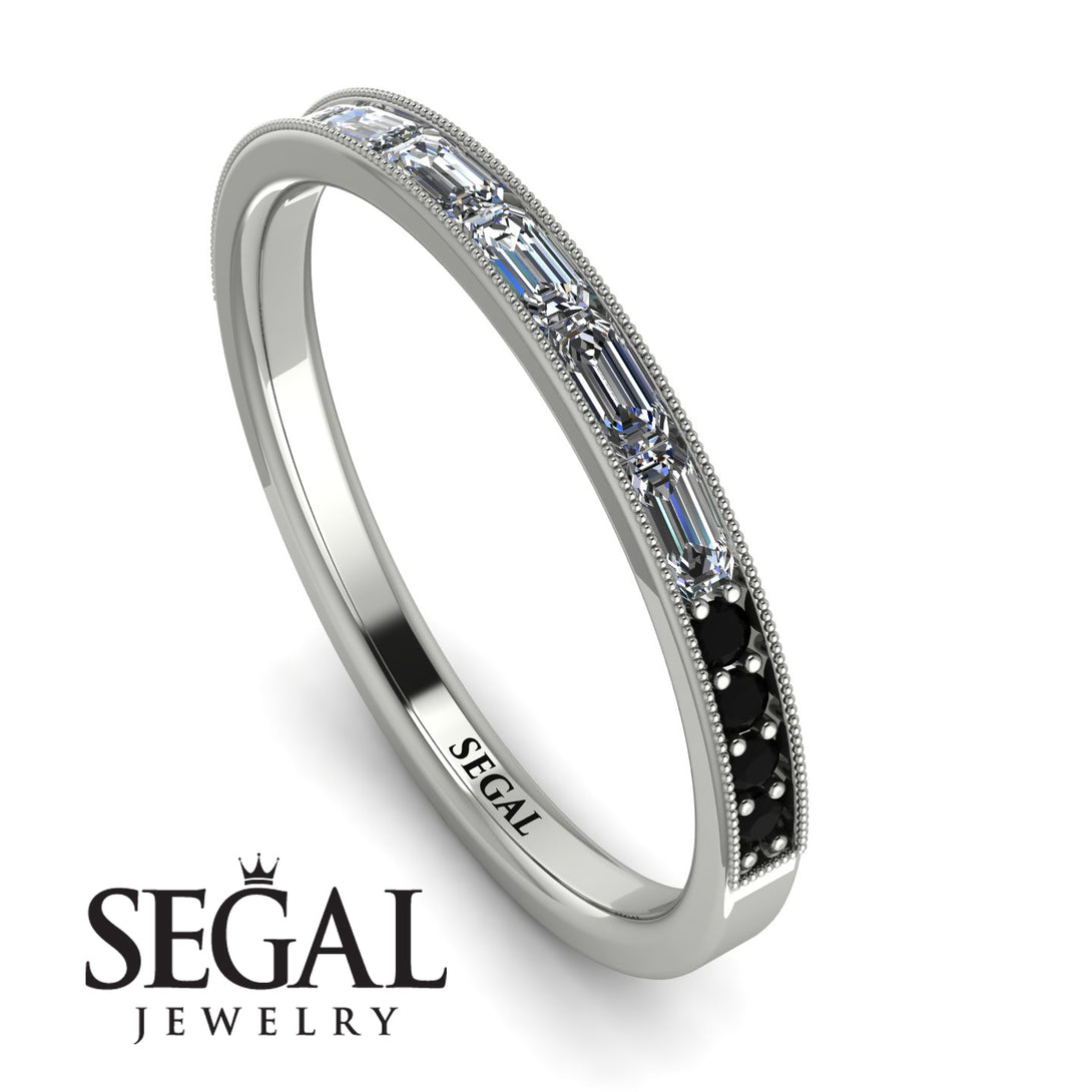 Emerald Cut Diamond Milgrain Eternity Ring - Teagan No. 33