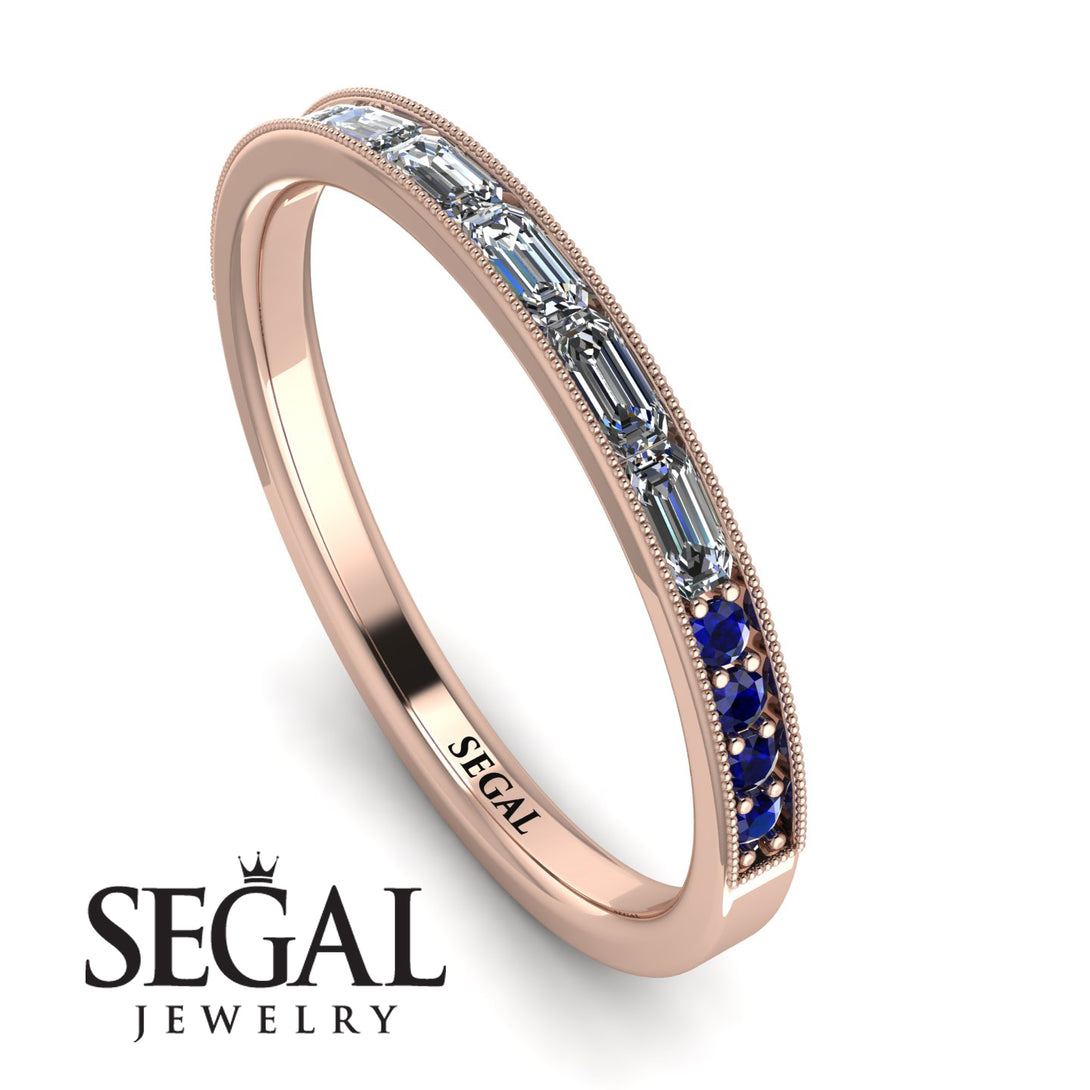 Emerald Cut Diamond Milgrain Eternity Ring - Teagan No. 62