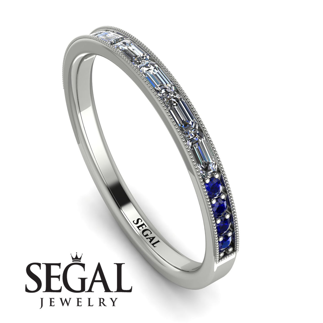 Emerald Cut Diamond Milgrain Eternity Ring - Teagan No. 63