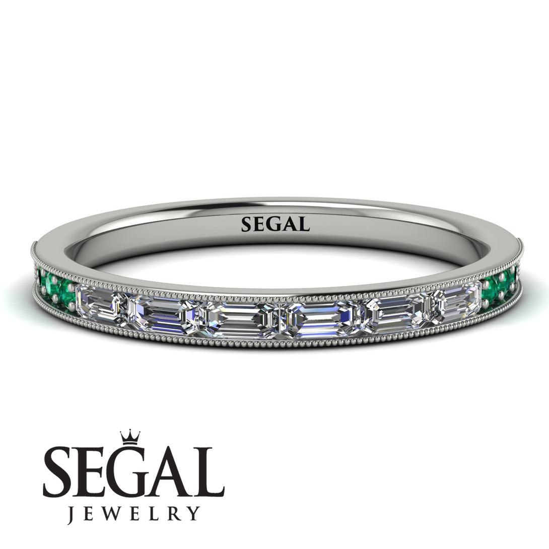 Emerald Cut Diamond Milgrain Eternity Ring - Teagan No. 18