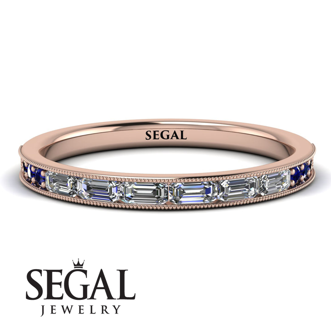 Emerald Cut Diamond Milgrain Eternity Ring - Teagan No. 62