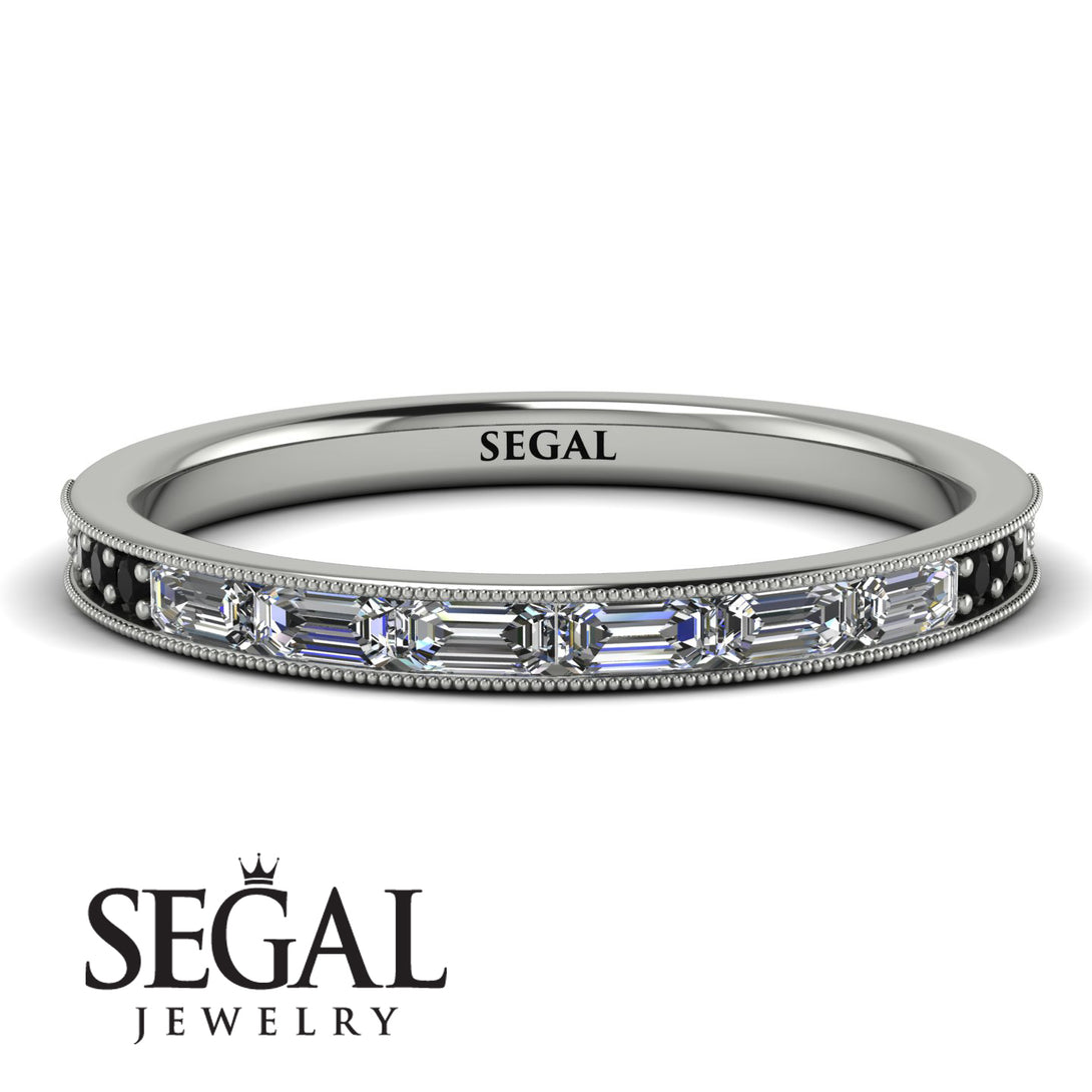 Emerald Cut Diamond Milgrain Eternity Ring - Teagan No. 33