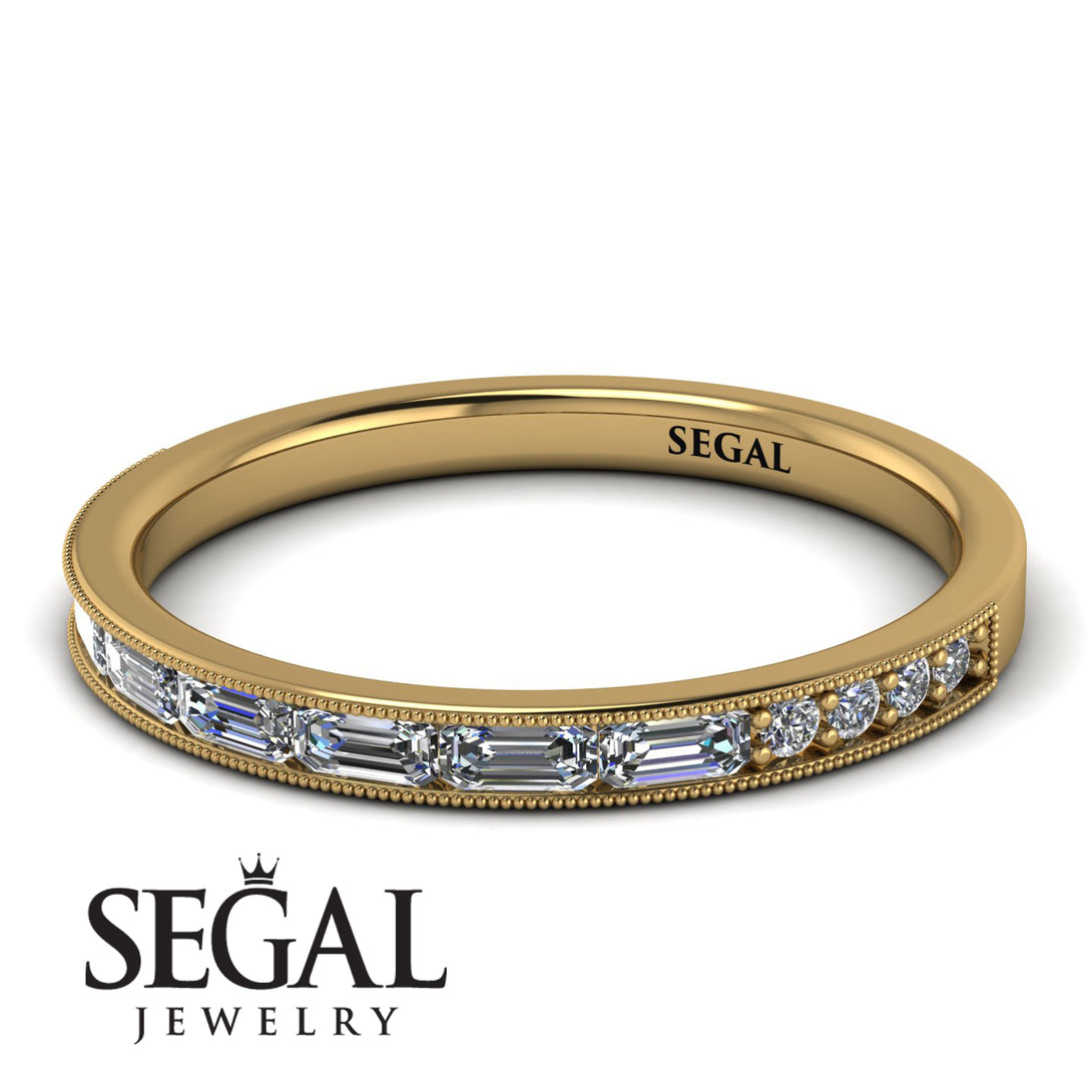 Emerald Cut Diamond Milgrain Eternity Ring - Teagan No. 1