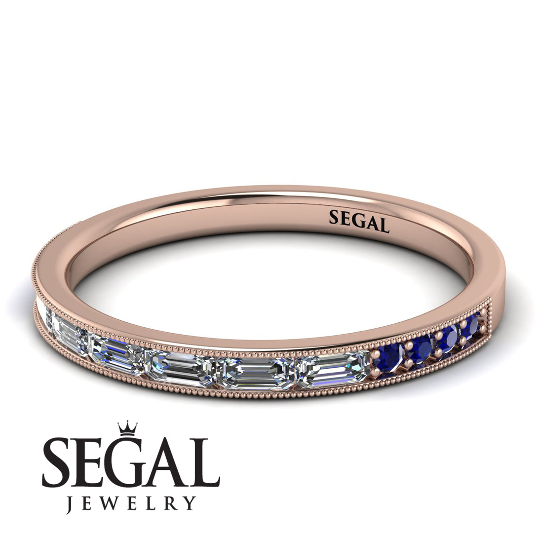 Emerald Cut Diamond Milgrain Eternity Ring - Teagan No. 62