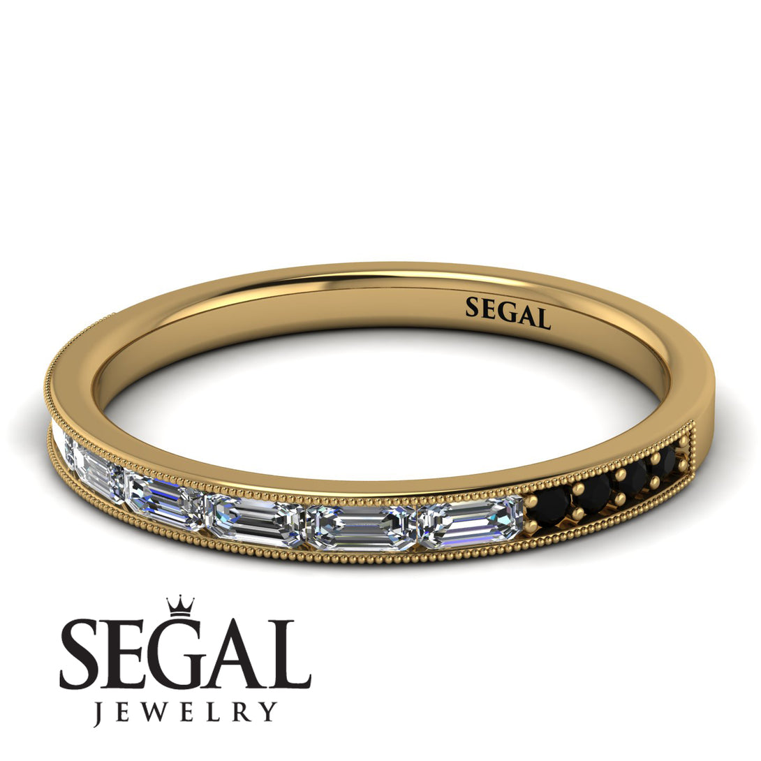 Emerald Cut Diamond Milgrain Eternity Ring - Teagan No. 31