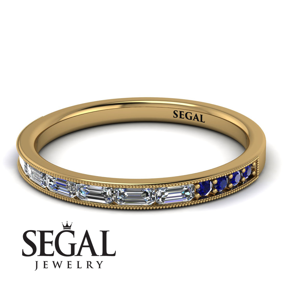 Emerald Cut Diamond Milgrain Eternity Ring - Teagan No. 61