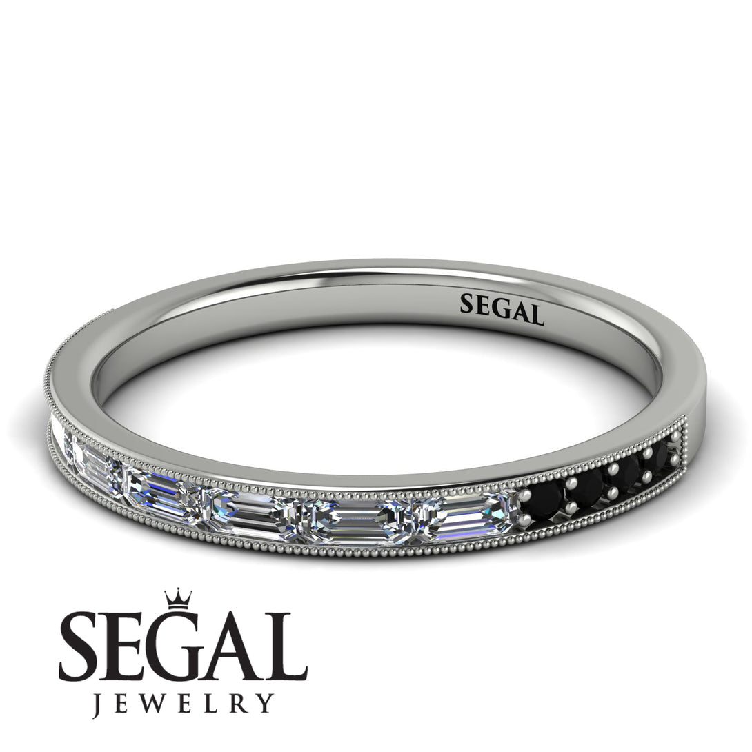 Emerald Cut Diamond Milgrain Eternity Ring - Teagan No. 33