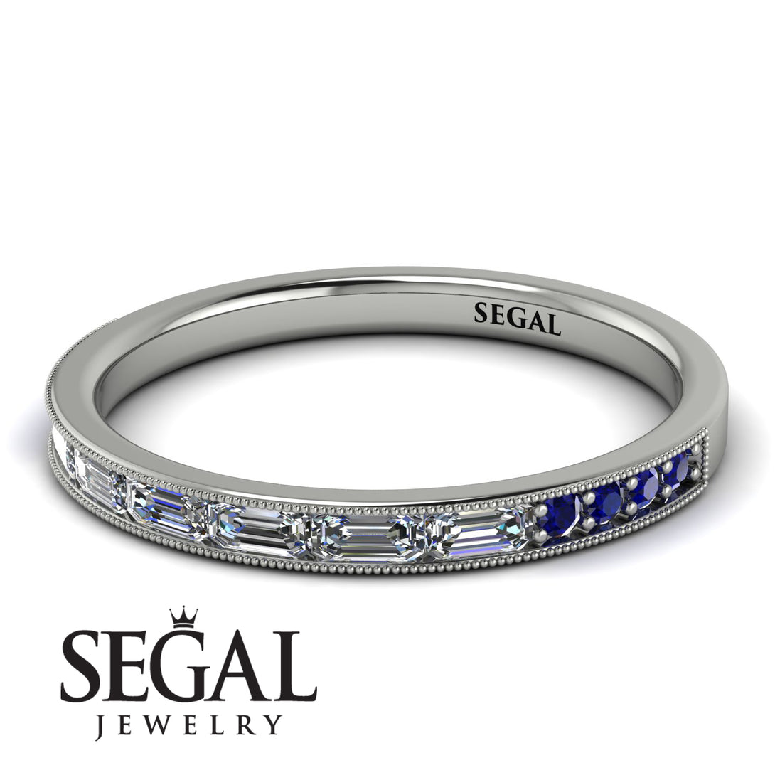 Emerald Cut Diamond Milgrain Eternity Ring - Teagan No. 63
