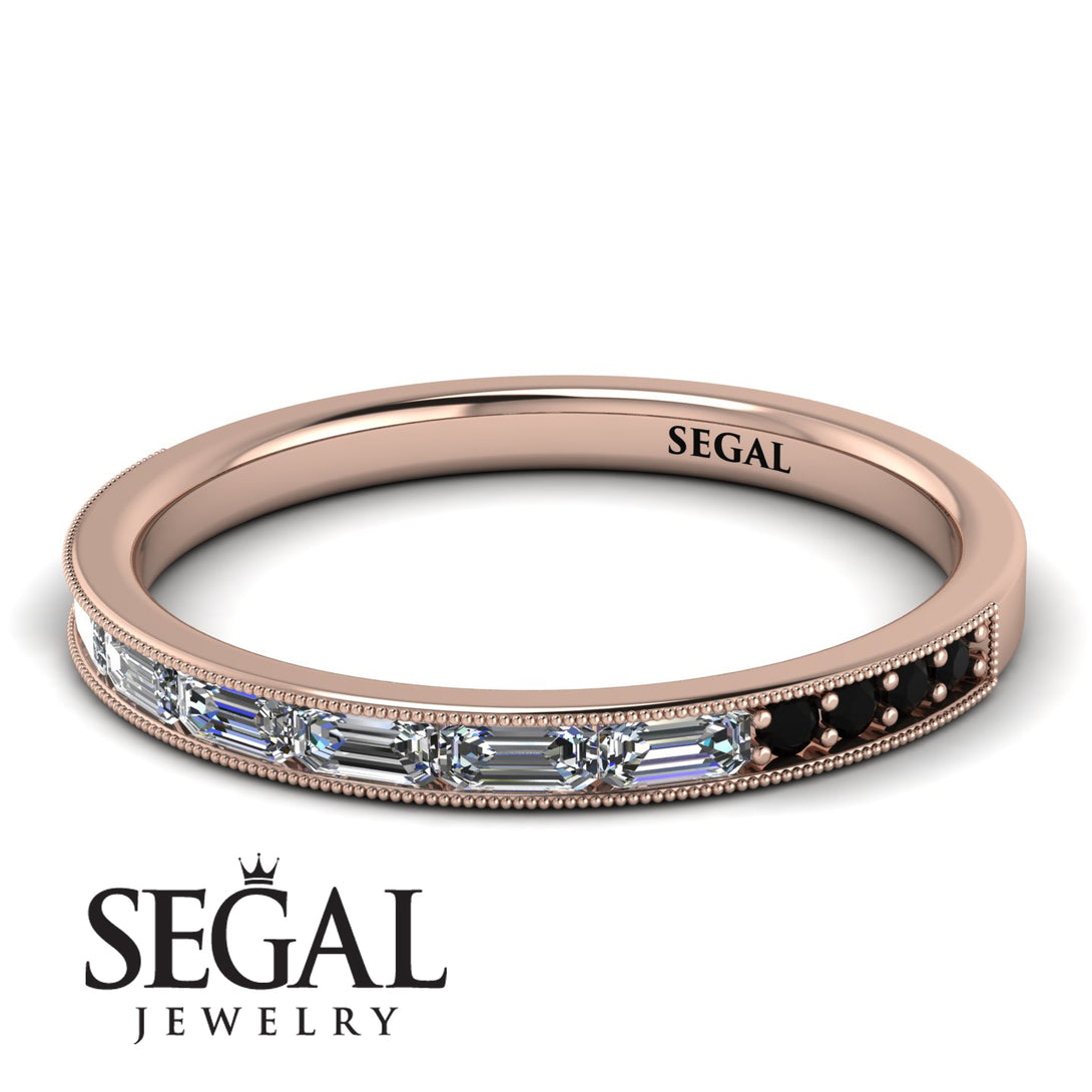 Emerald Cut Diamond Milgrain Eternity Ring - Teagan No. 32