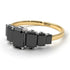 Two Tones Emerald Cut Black Diamond Ring With Hidden Diamonds - Brynlee No. 80