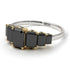 Two Tones Emerald Cut Black Diamond Ring With Hidden Diamonds - Brynlee No. 80