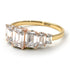 Two Tones Emerald Cut Diamond Ring With Hidden Diamonds - Brynlee No. 76