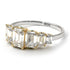 Two Tones Emerald Cut Diamond Ring With Hidden Diamonds - Brynlee No. 77