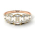 Two Tones Emerald Cut Diamond Ring With Hidden Diamonds - Brynlee No. 76