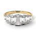 Two Tones Emerald Cut Diamond Ring With Hidden Diamonds - Brynlee No. 77