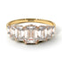 Two Tones Emerald Cut Diamond Ring With Hidden Diamonds - Brynlee No. 76