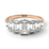 Two Tones Emerald Cut Diamond Ring With Hidden Diamonds - Brynlee No. 78