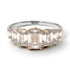 Two Tones Emerald Cut Diamond Ring With Hidden Diamonds - Brynlee No. 78