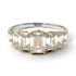 Two Tones Emerald Cut Diamond Ring With Hidden Diamonds - Brynlee No. 77