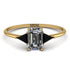 Emerald Cut Diamond With Triangles Ring - Remi No. 31