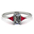 Emerald Cut Diamond With Triangles Ring - Remi No. 48 image 1