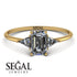 Emerald Cut Diamond With Triangles Ring - Remi No. 1 image 14