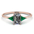 Emerald Cut Diamond With Triangles Ring - Remi No. 17 image 1
