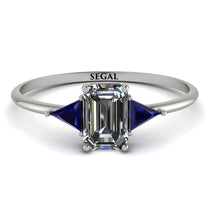 Emerald Cut Diamond With Triangles Ring - Remi No. 63 image 1