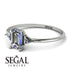 Emerald Cut Diamond With Triangles Ring - Remi No. 3
