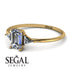 Emerald Cut Diamond With Triangles Ring - Remi No. 1