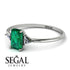 Emerald Cut Emerald With Triangles Ring - Remi No. 6