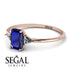 Emerald Cut Sapphire With Triangles Ring - Remi No. 14 image 3